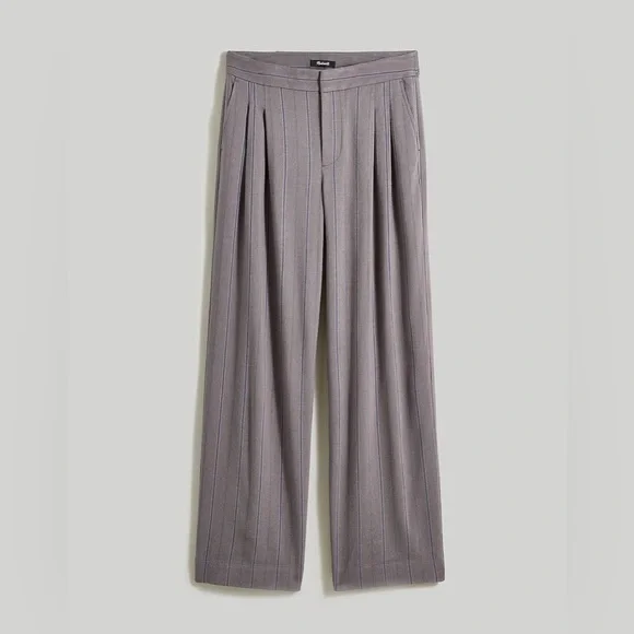 NEW / The Harlow Low-Slung Wide-Leg Pant in Pinstripe / B003 - Picture 2 of 9